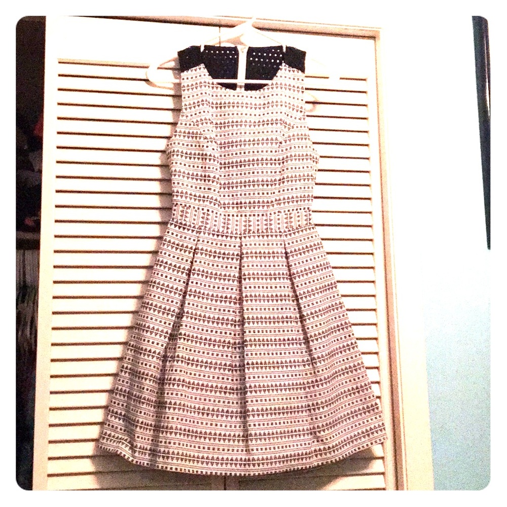 Trina Turk Fit and Flare Dress with Cut Out Back.